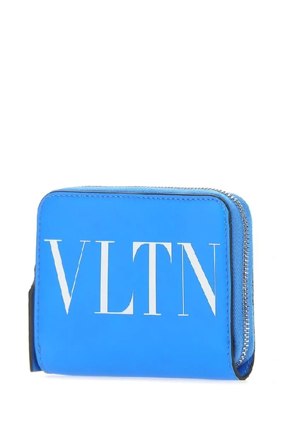 Shop Valentino Garavani Vltn Neon Strap Wallet In Blue