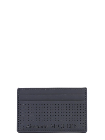 Shop Alexander Mcqueen Logo Printed Cardholder In Black