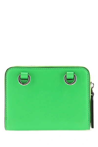 Shop Valentino Garavani Vltn Neon Strap Wallet In Green