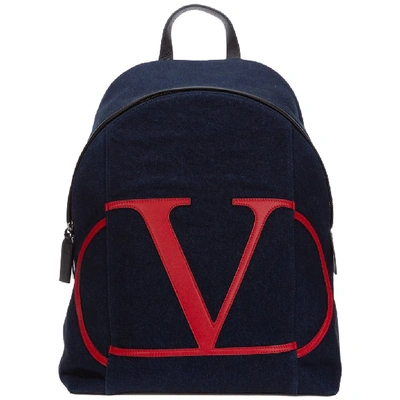 Shop Valentino Garavani Vlogo Backpack In Blue