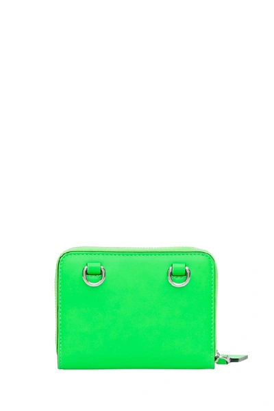 Shop Valentino Garavani Vltn Neon Strap Wallet In Green