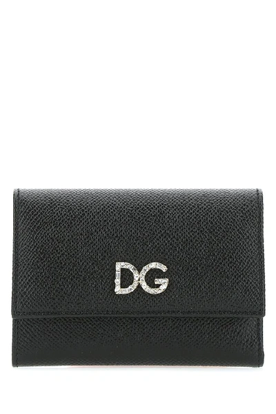 Shop Dolce & Gabbana Monogram Embellished Wallet In Black