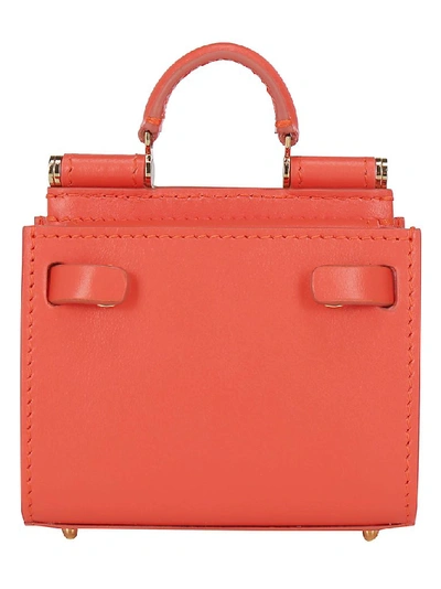 Shop Dolce & Gabbana Micro Sicily 62 Handbag In Orange