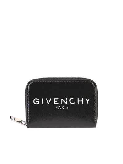 Shop Givenchy Logo Zip In Black