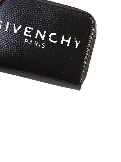 Shop Givenchy Logo Zip In Black