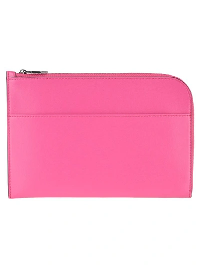 Shop Ganni Zipped Wallet In Pink