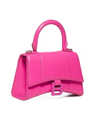 Shop Balenciaga Hourglass Xs Top Handle Bag In Pink