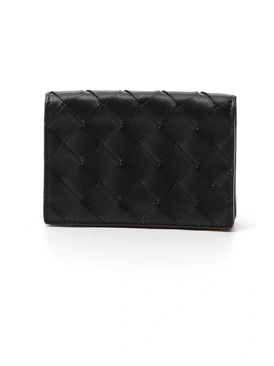 Shop Bottega Veneta Foldover Cardholder Wallet In Black