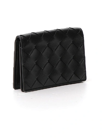Shop Bottega Veneta Foldover Cardholder Wallet In Black