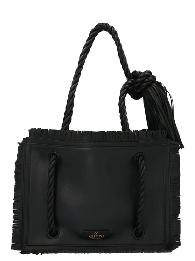 Shop Valentino Garavani The Rope Tote Bag In Black