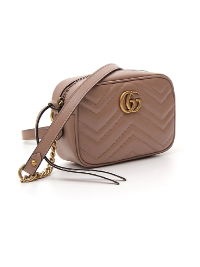Shop Gucci Gg Marmont Camera Bag In Beige