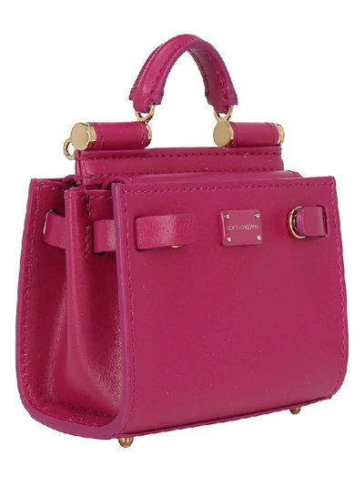 Shop Dolce & Gabbana Micro Sicily 62 Handbag In Purple
