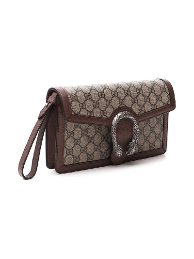 Shop Gucci Dionysus Gg Supreme Clutch Bag In Multi