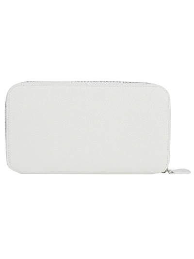 Shop Balenciaga Logo Zip Around Wallet In White