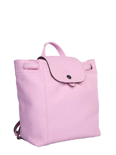 Shop Longchamp Le Pliage Cuir Xs Backpack In Pink