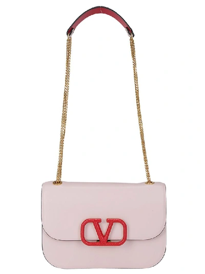 Shop Valentino Vlogo Small Shoulder Bag In Pink