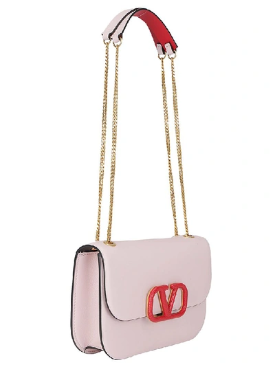Shop Valentino Vlogo Small Shoulder Bag In Pink
