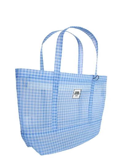 Shop Opening Ceremony Gingham Chinatown Tote Bag In Blue