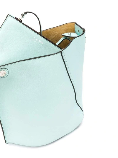 Shop Lanvin Asymmetrical Bucket Tote Bag In Blue