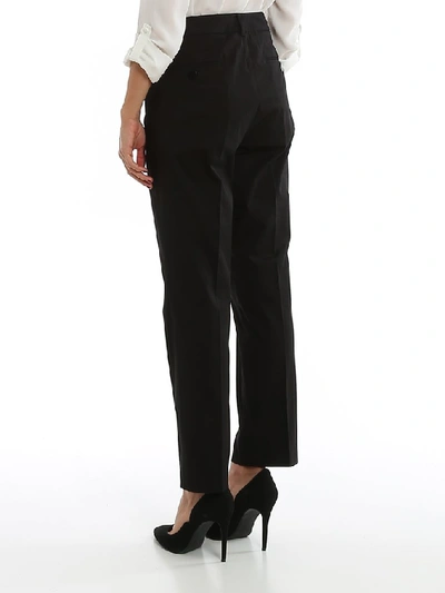 Shop Weekend Max Mara Straight Leg Cropped Trousers In Black