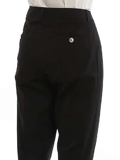 Shop Weekend Max Mara Straight Leg Cropped Trousers In Black