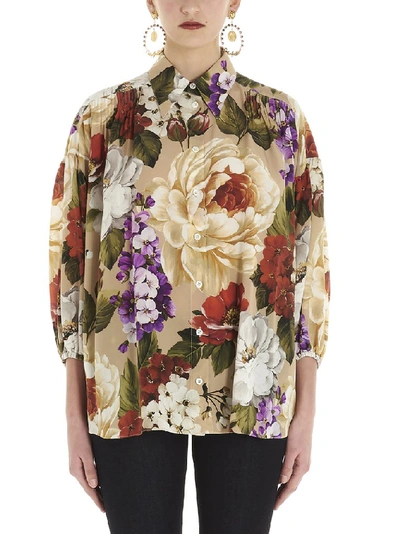 Shop Dolce & Gabbana Floral Print Shirt In Multi