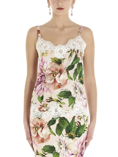 Shop Dolce & Gabbana Floral Lace Camisole In Multi