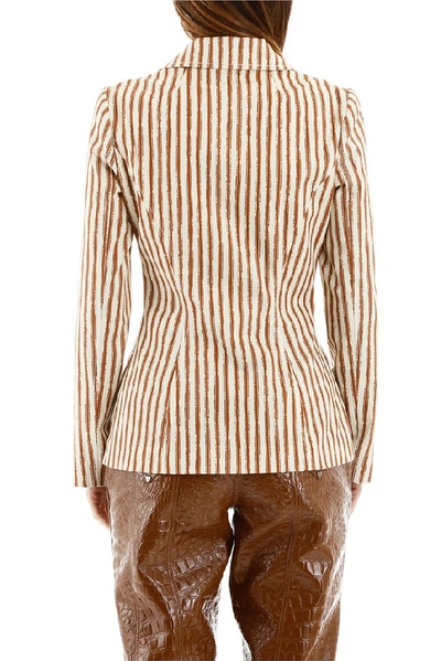 Shop Alberta Ferretti Striped Blazer In Multi