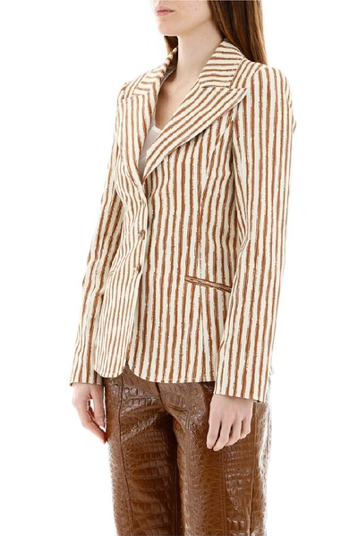 Shop Alberta Ferretti Striped Blazer In Multi