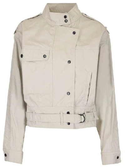 Shop Isabel Marant Étoile Zonca Oversize Jacket In Beige