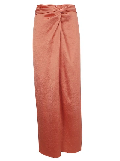 Shop Nanushka Samara Twisted Front Skirt In Orange