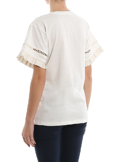 Shop Moncler Cut Out Logo T In White