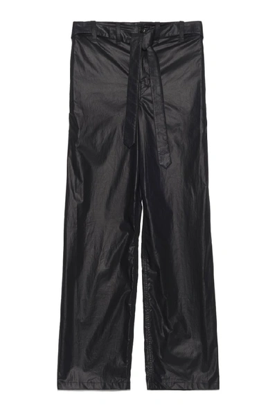 Shop Lemaire Belted Wide Leg Pants In Black