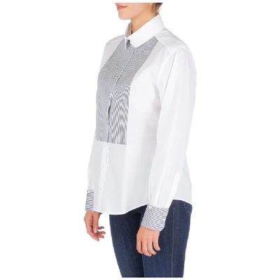Shop Dolce & Gabbana Striped Bib Shirt In White