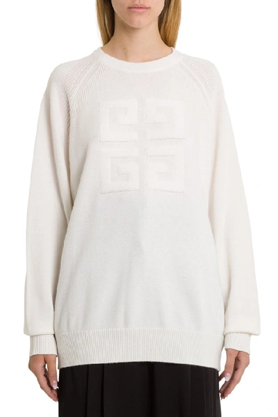 Shop Givenchy 4g Stitch Effect Jumper In White