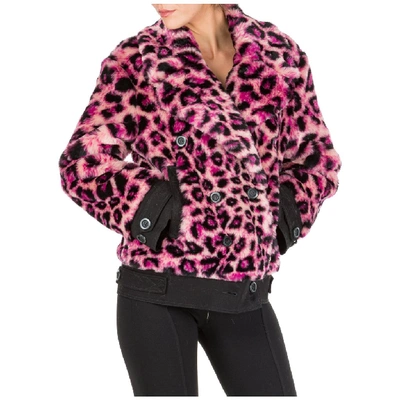 Shop Alberta Ferretti Animal Print Faux Fur Jacket In Pink