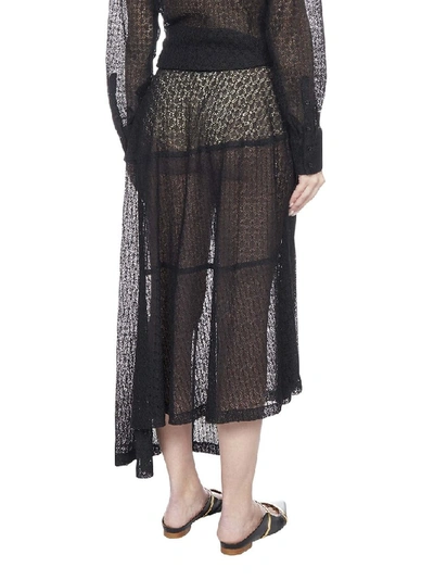 Shop Jil Sander Lace Asymmetric Skirt In Black