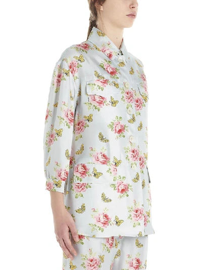 Shop Prada Rose Printed Shirt In Multi