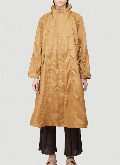 Shop Issey Miyake Hooded Raincoat In Brown
