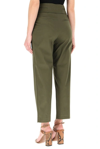 Shop L'autre Chose High Waist Pants In Green