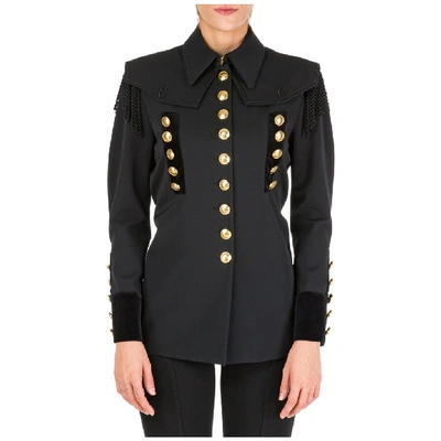Shop Alberta Ferretti Military Blazer In Black