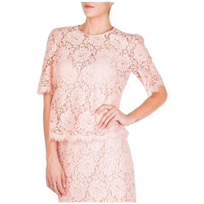 Shop Dolce & Gabbana Laced Top In Pink