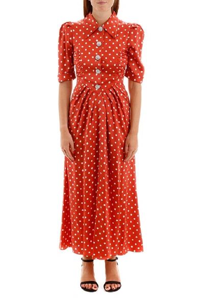 Shop Alessandra Rich Polka In Red