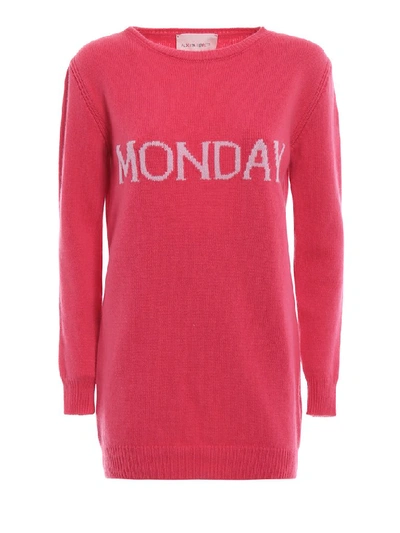 Shop Alberta Ferretti Monday Mini Sweater Dress In Pink