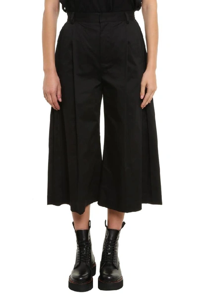 Shop Moncler Genius Moncler X Noir Kei Ninomiya Pleated Cropped Trousers In Black