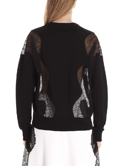 Shop Givenchy Lace Paneled Sweater In Black