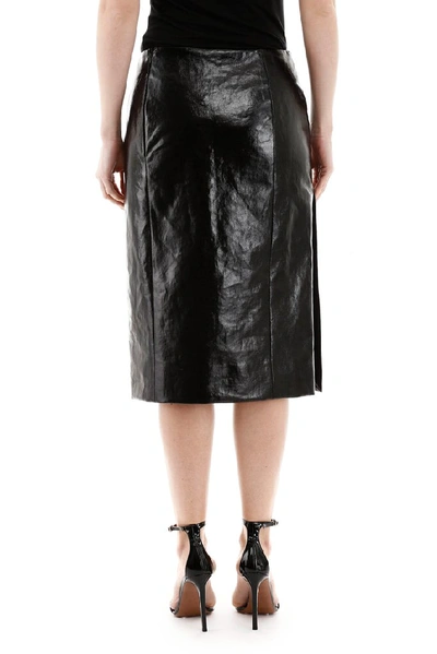 Shop Lemaire Drape Detail Straight Skirt In Black