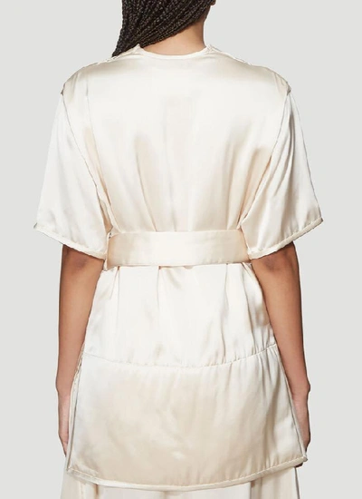 Shop Jil Sander Belted Top In Beige