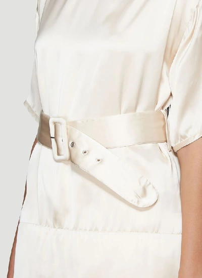 Shop Jil Sander Belted Top In Beige