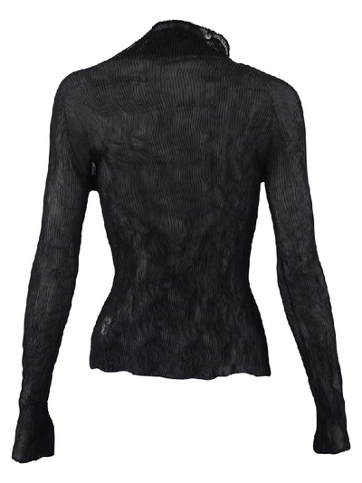 Shop Issey Miyake Sheer Blouse In Black